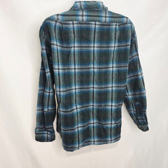 Vintage Pendleton Virgin Wool Men's Flannel Shirt Size M   DAMAGED A FEW HOLES - Picture 2 of 11
